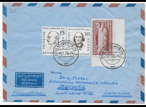 Luftpost Mannheim 1958 nach Bogotá, Kolumbien, Form Nummer 2