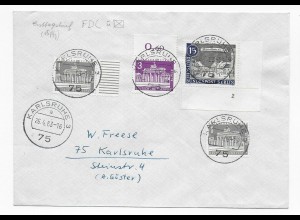 Brief aus Karlsruhe 1963, Eckrand Form Nr. 2, FDC