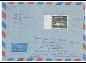 Luftpostbrief EF Ludwigshafen 1963 nach Bogotá, Kolumbien