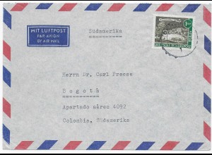 Luftpostbrief EF Berlin 1963 nach Bogotá, Kolumbien