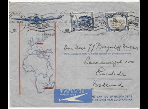 Durban, Air mail, South Africa to Enschede/Netherlands, 1940