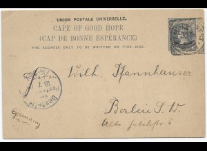 Post card of Good Hope, 1904 to Berlin