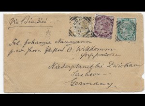 Indien nach Niederplanitz/Zwickau 1895, Missionspost