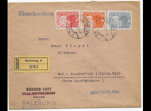 Einschreiben Salzburg 1932 nach Bad-Blankenburg