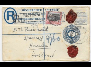 Einschreiben Pretoria 1912 nach Haarlem/NL