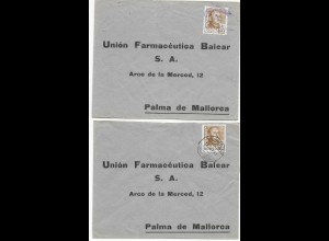 3x Briefe Spanien nach Palma de Mallorca um 1951