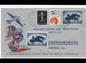 Flugpost KLM Amsterdam-Neapel-Johannesburg: 1940