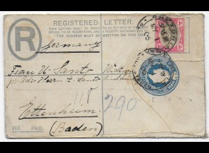 Registered letter 1905 Transvaal nach Ettenheim