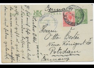 post card 1919, Zesnur nach Potsdam
