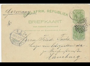 Post card 1895 to Hamburg