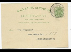 post card Johannesburg, Publicity card, 1898