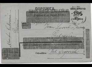 Postkarte Dopisnica Kralievstvo SHS nach Dubrovnik 1919