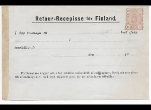 Retour-Recepisse för Finland, 18xx