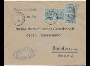 Geschäftspapiere Salonique nach Basel, 1911
