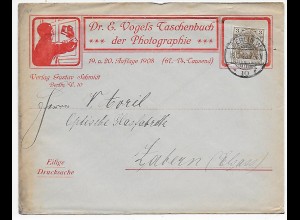 Fotografie Berlin als Drucksache nach Zabern, 1908