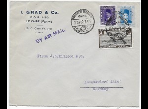 Luftpost Kairo 1937 nach Neugersdorf