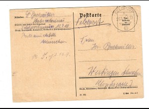 frühe Feldpost, 12.9.39, FPNr. 16710 nach Wertingen