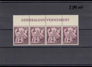 GG Generalgouvernement MiNr. 68, **, postfrisch, Oberrand Inschrift, 4 Felder