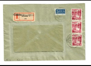 Koblenz-Lütze, Brief als Einschreiben nach Reutlingen 1949