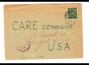 Brief aus Berlin nach USA - NY - mit Censur: Care Commision 1947