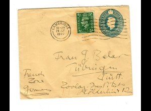 Brief aus Cambridge 1949 nach Tübingen: Zoologisches Institut