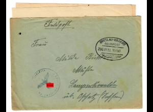 GG Bahnpoststempel: FP Brief Breslau-Krakau, Zug Nr. 132