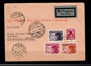 A: Postkarte Flugpost Kroisbach nach Salach (D), Segelflug-Post 1933