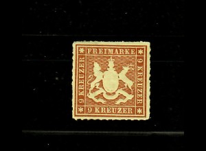 Württemberg: MiNr. 33a, *, Luxusstück, BPP Signatur