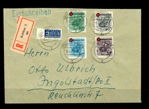 Rheinland-Pfalz: Einschreiben Koblenz 1949, MiNr. 42-45A nach Ingolstadt