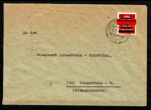 Kreis Glauchau: Brief MiNr. 37 aus Lichtenstein/Sachsen nach Hohenstein