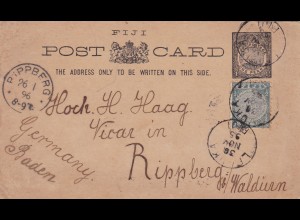 1895: Fiji: post card to Rippberg