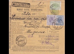 1907: parcel card Romaina/Bucaresti to Hungary