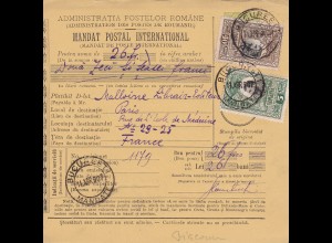 parcel card Romaina 1907 - Bucaresti to France