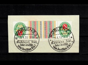 DR: MiNr. K13, gestempelt Koblenz frei, Briefstück