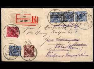 Samoa: R-Zettel APIA kaiserliche Deutsche Post Agentur 1896 nach Berlin/Köln