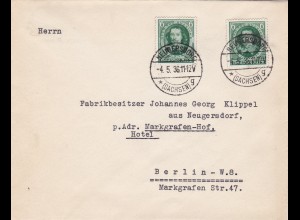 III. Reich: MiNr. 608 FDC von Neugersdorf nach Berlin