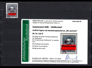 Sudetenland 1938- Maffersdorf: MiNr. 136, gestempelt