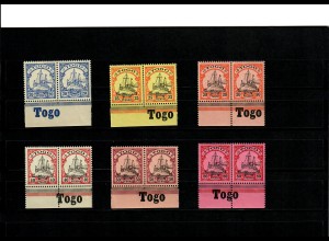 Deutsche Kolonien: 6x Togo mit Inschrift Unterrand