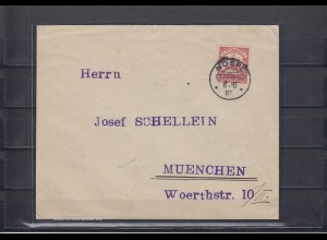 Togo 1907: Brief Noepe, Entwertung rot Schiffszeichnung sehr klar nach München