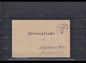 Togo 1913: Zeitungssache aus LOME - Togogebiet nach Berlin und dann Stuttgart