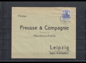 Togo 1910: Germaniafrankatur nach Leipzig, Verschluss Kaiserl. Gouverneur, Bug