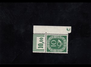 Bund: Posthorn MiNr. 128 D2, postfrisch, Eckrand E2