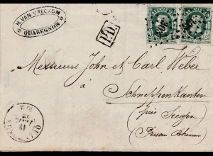 Belgien: 1872: Brief Quaregnon