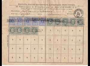 Belgien: 18xx: Bulletin destine uniquement- 50 timbres pour 1 Franc