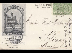 carte postale Bruxelles 1904 to Solingen (Germany)