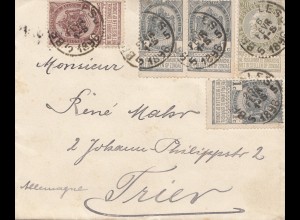 Belgien: 1896: Brief von Bruxelles nach Trief
