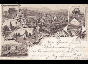 1896: Ansichtskarte Sarajevo nach Köln