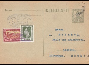 Bulgarien 1929: Ganzsache Varne nach Leipig _ Felle/Pelze