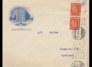 Finnland: 1930: Brief von Helsinki nach Deutschland
