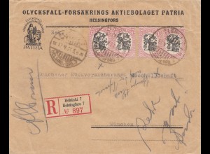 Finnland: Einschreiben 1924 Helsinki nach München